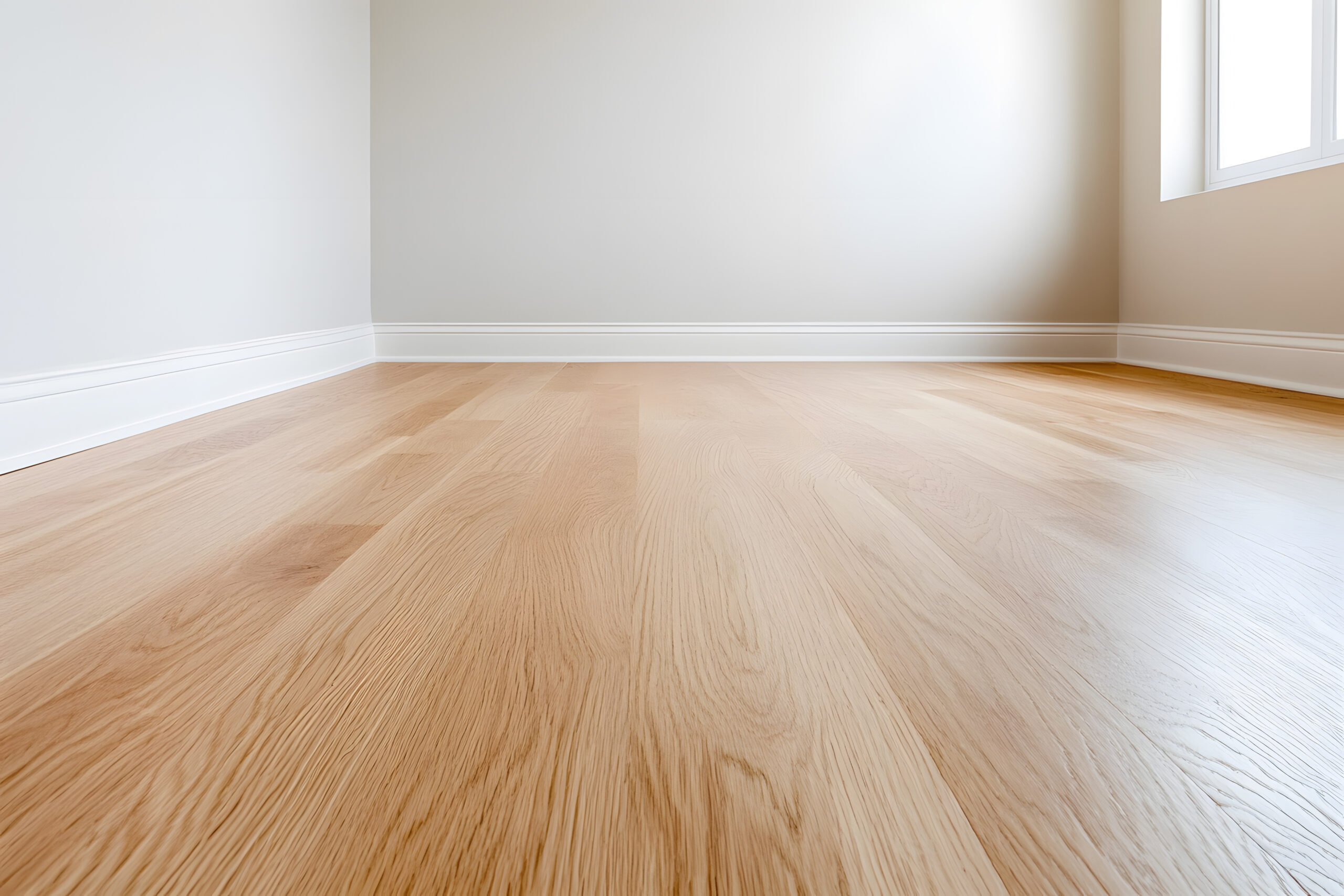Close-Up of White Oak Flooring Corner | Showcasing the Elegance and Durability of Hardwood Floors